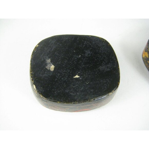 Vintage Kashmir Paper Mache Box Hand Painted Trinket Box Archer Horse - Picture 14 of 14